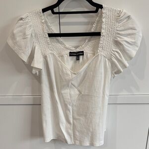 Catherine Malandrino Cream Smocked Blouse